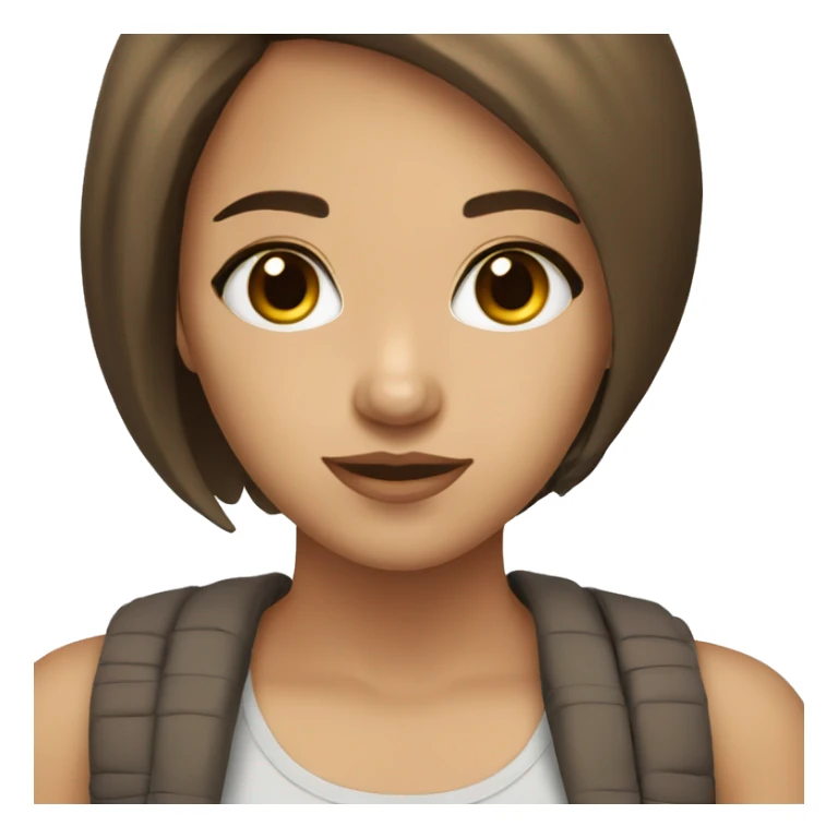 Girl, short brown hair, light skin, brown eyes, long eyelashes  sticker