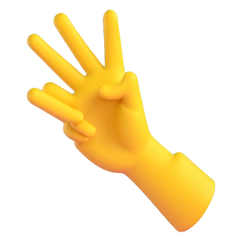 yellow hand making the 'OK' gesture, 3D emoji style, matte finish sticker