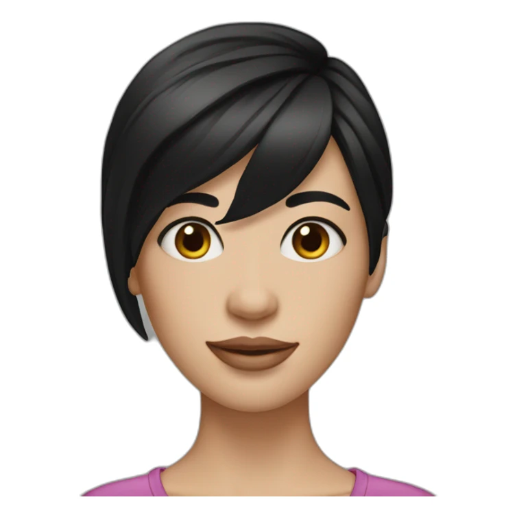 Fair skinned pretty woman with straight black hair sticker