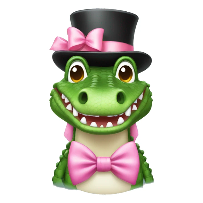 Coquette crocodile with pink bows sticker