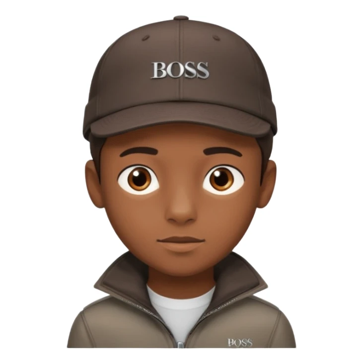 Haz un Niño moreno con una gorra Hugo boss sticker