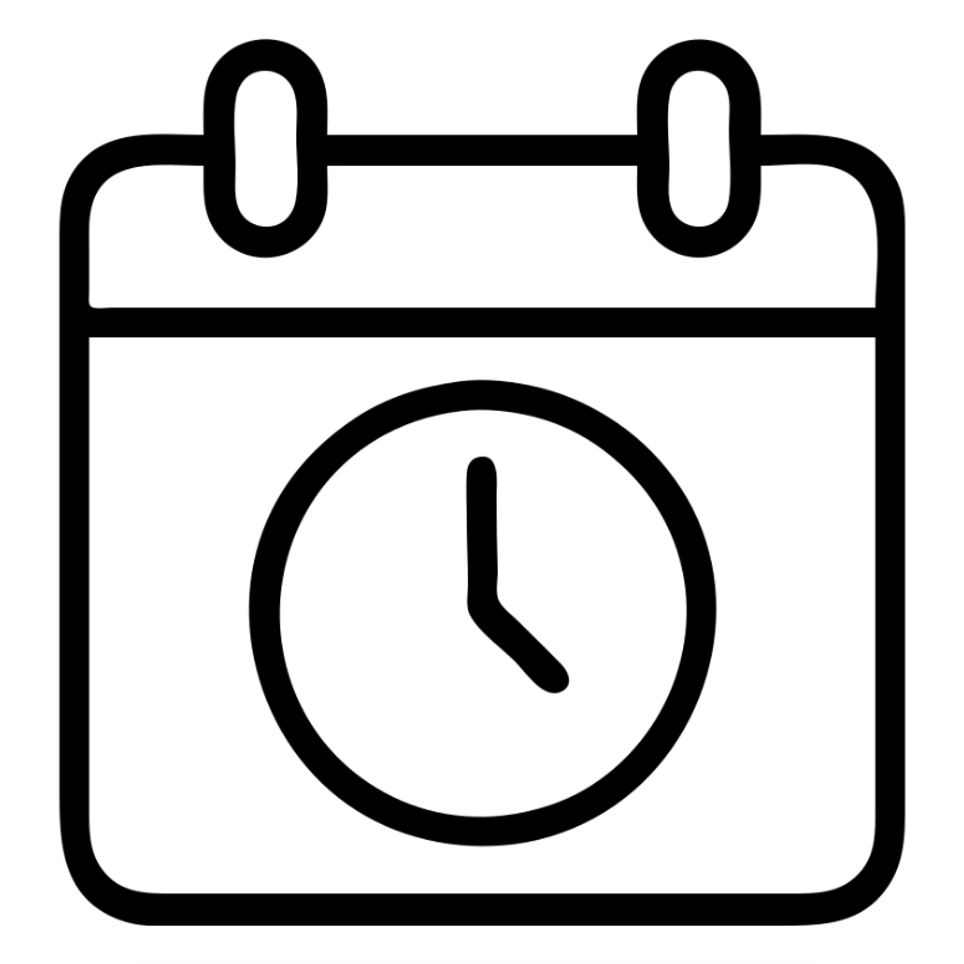 scheduled icon, minimalist, monochrome, line art sticker