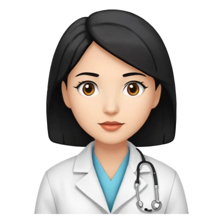 female black physician with black hair and brown eyes sticker