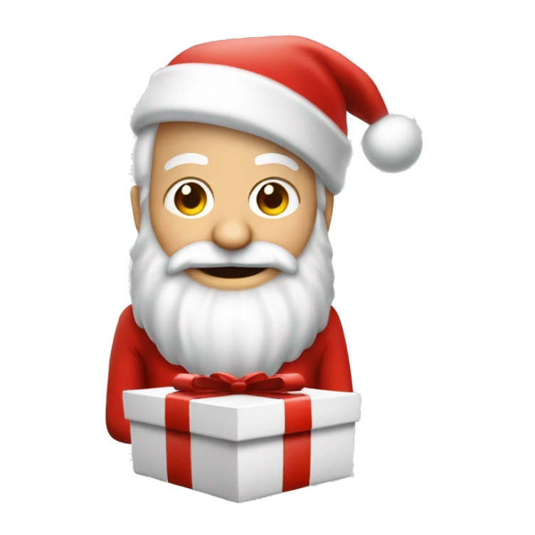 père Noël avec cadeau est costume rouge et barbe blanche sticker