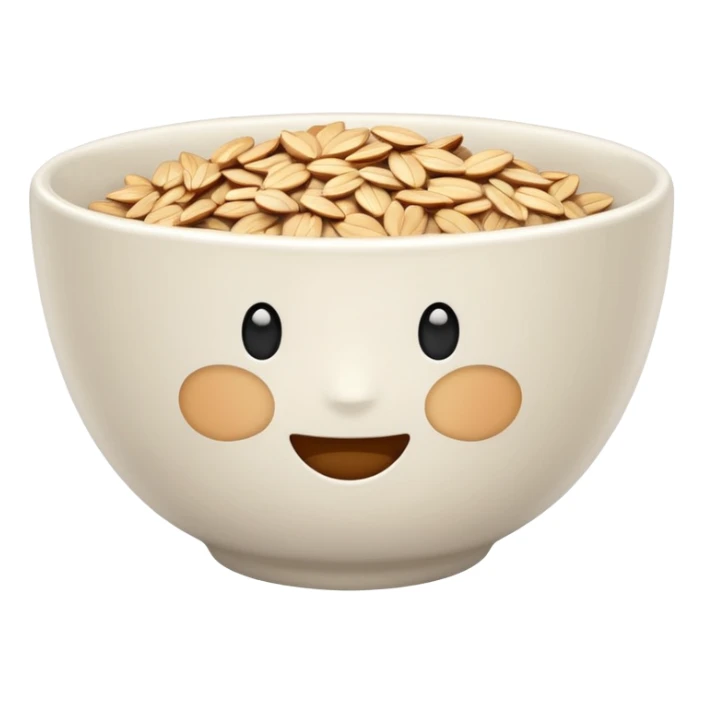create a bowl with oat emoji ios style without grains and soup sticker