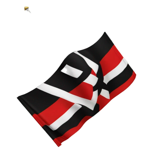 The flag consists of three equal horizontal stripes: red, black and red. On the black stripe are three white oblique crosses. sticker