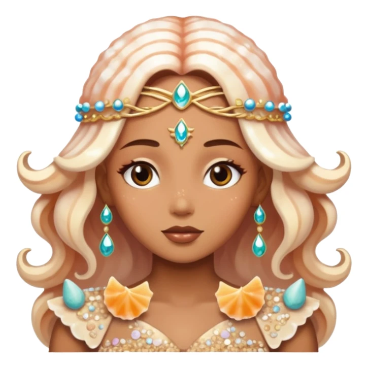 Fairy godess covered in seashells and shiny sprinkles sticker