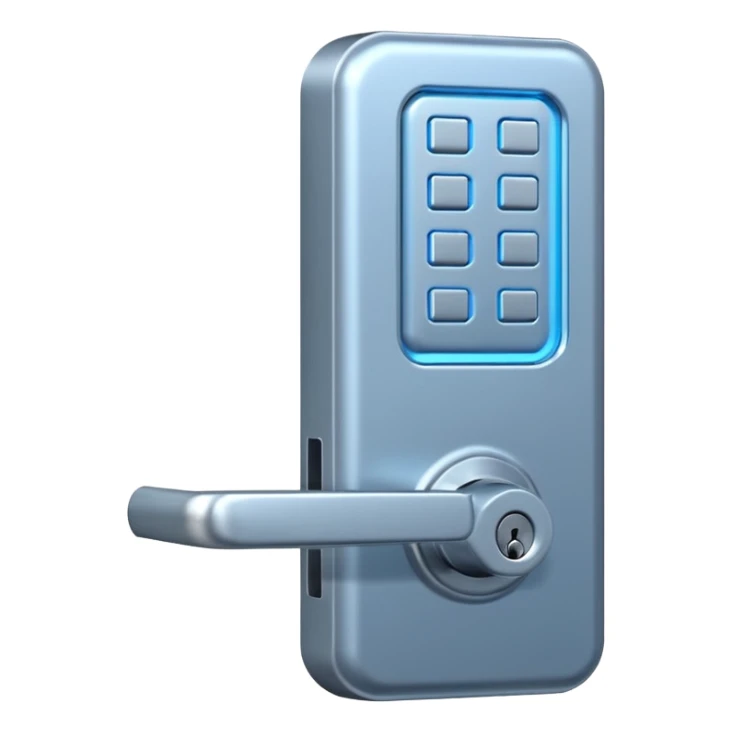 Electronic Door Lock System with card insert in line hole and blue light sticker