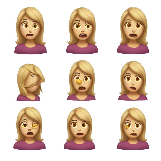 Woman with bad emotions  sticker