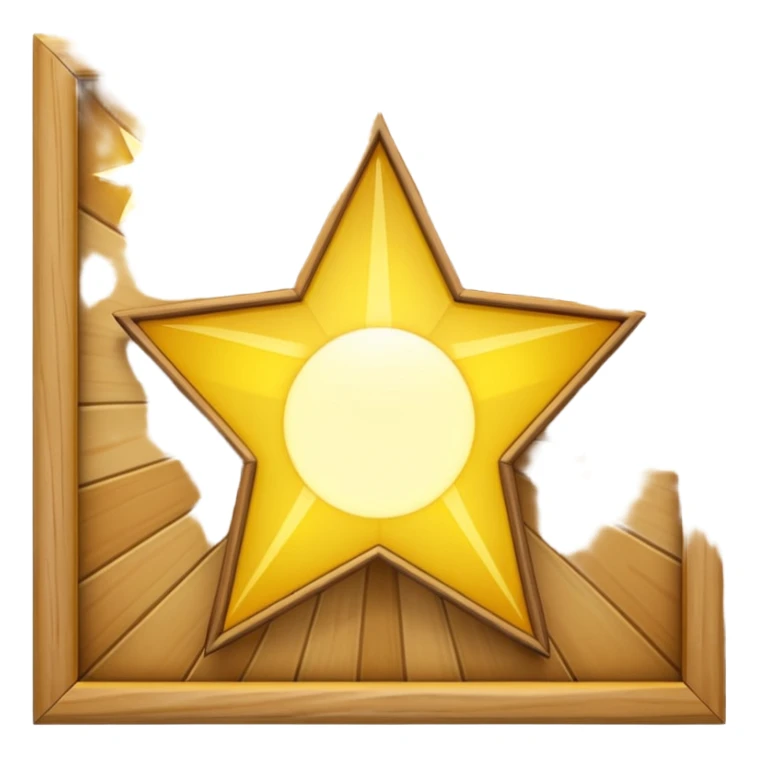 wooden picture frame of a glowing star sticker