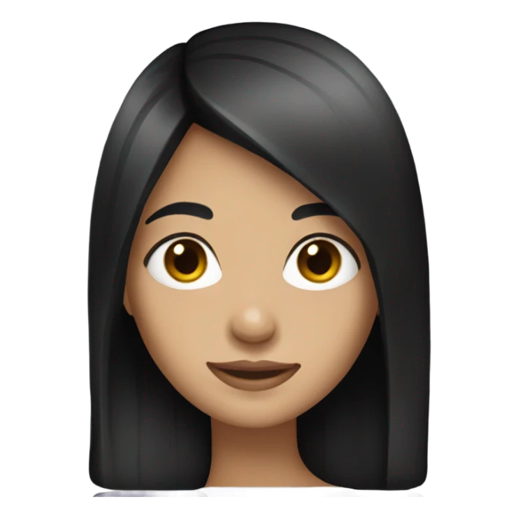 girl with straight black hair sticker