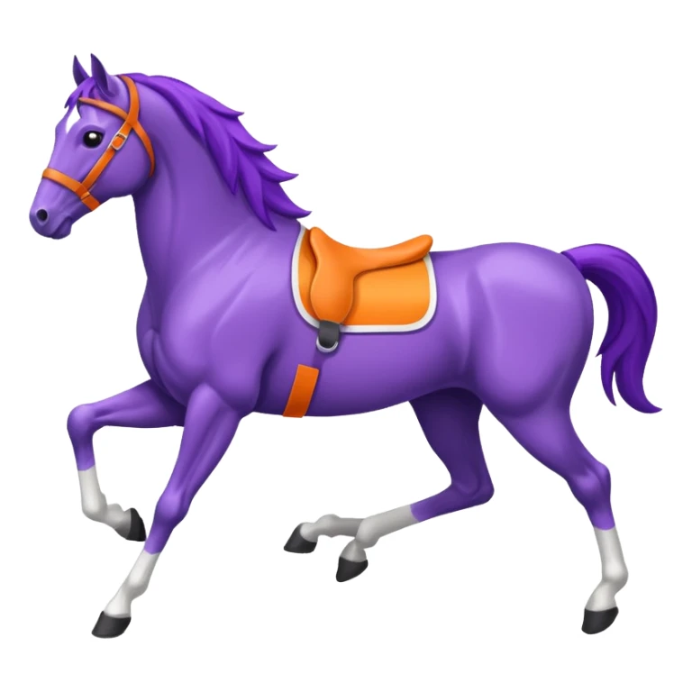 ok créée moi une emoticone simple pour une athletes d'endurance ( horse ) et un pour un endurance Horse - couleur dans ces tons violet, orange , blanc et assure toi du nombre de patte correct ( 4 ) sticker