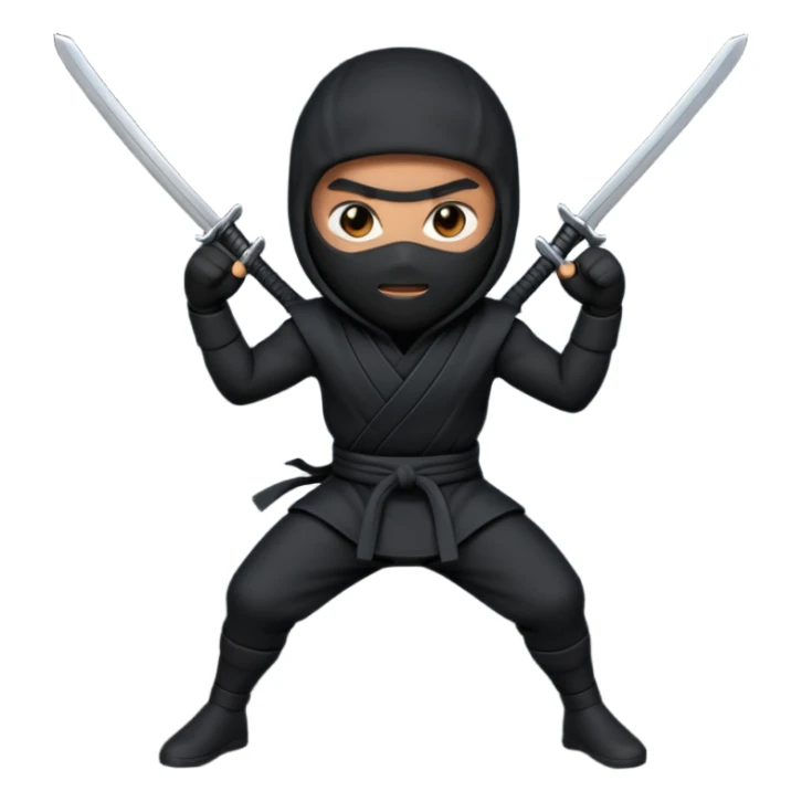 Black Ninja emoji with MB written on it sticker