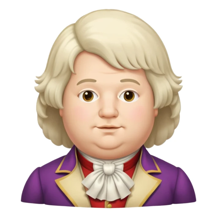 fat gay they/them in mozart wig sticker