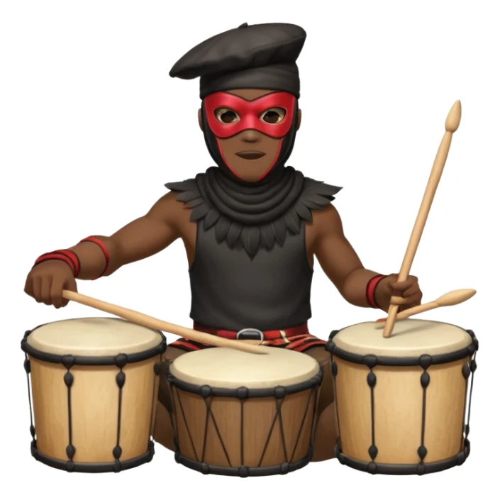 Masked Festival Drummer black man sticker