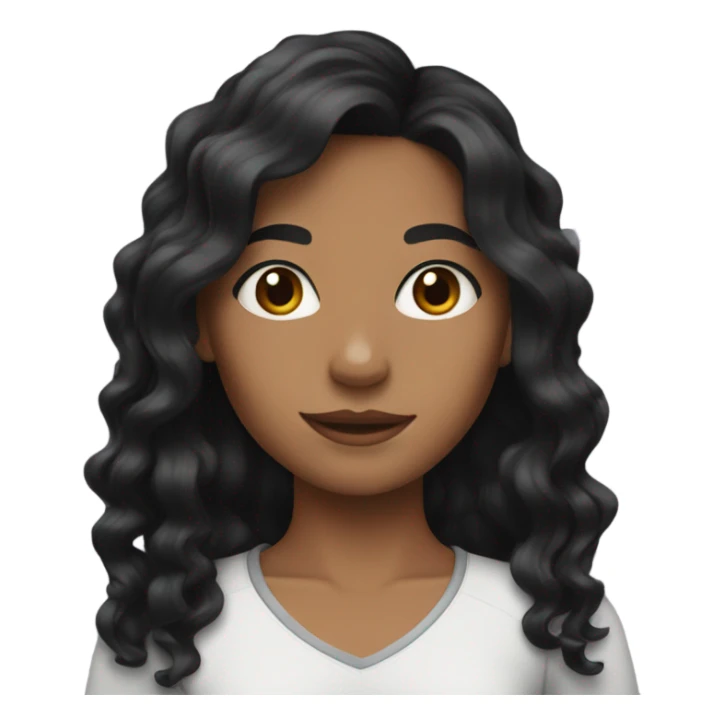 Girl with black wavy hair sticker