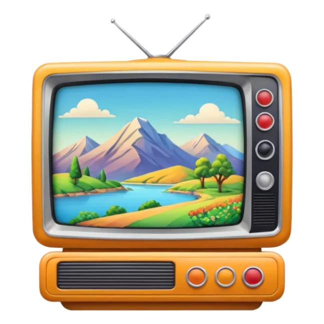 thumbnail picture mac os, retro video preview tv icon, landscape in video sticker