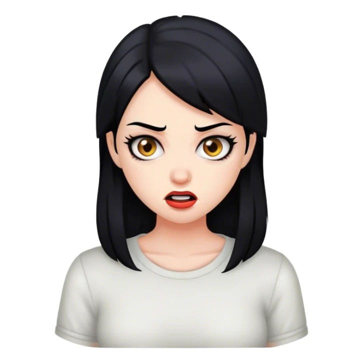 very mad girlfriend with black hair  sticker