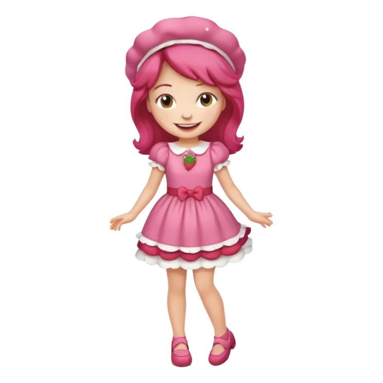 modern day cartoon character strawberry shortcake full body sticker