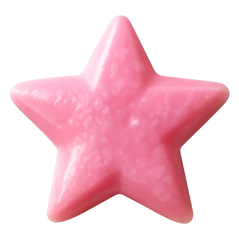 Keep the pink star-shaped candy on a transparent background with no background visible. sticker