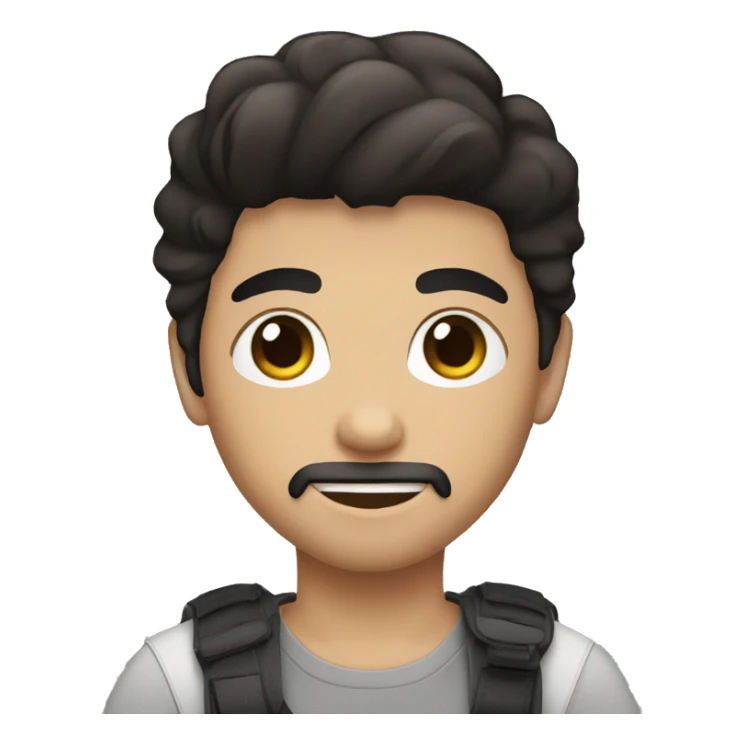 boy black hair brown eyes with beard taking picuture with a canon dslr sticker