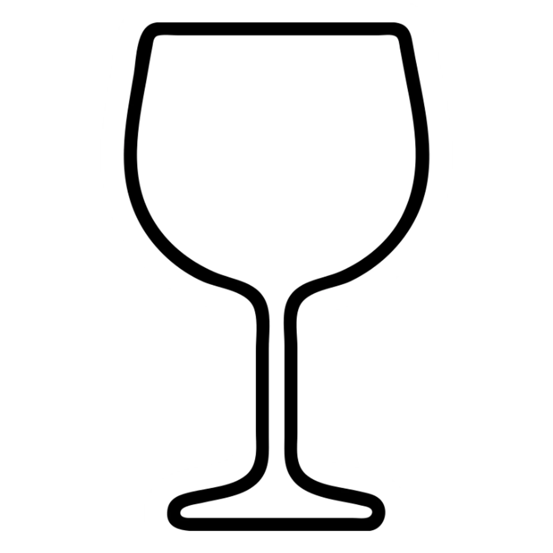 wine glass, outlined icon, no fill, modern look sticker