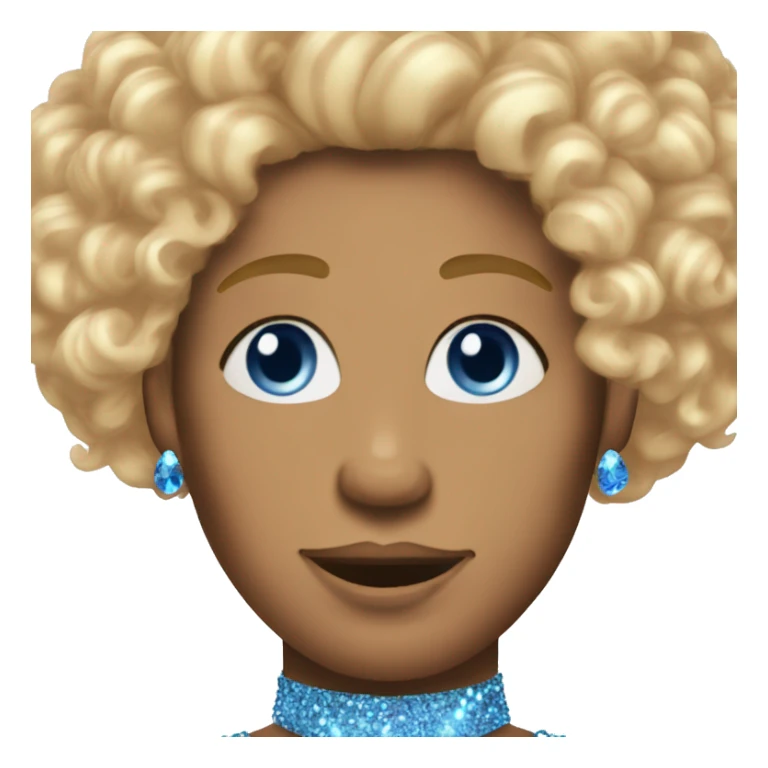 drag queen with red beard and curly blonde highlighted hair with a sparkly top and light chest hair and blue eyes  sticker