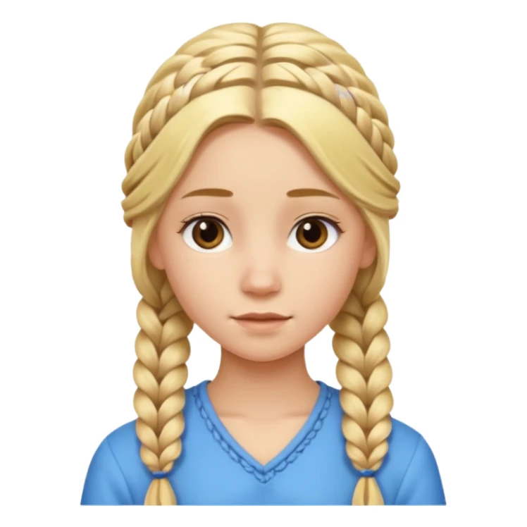 haired blonde teenage girl with braid sticker