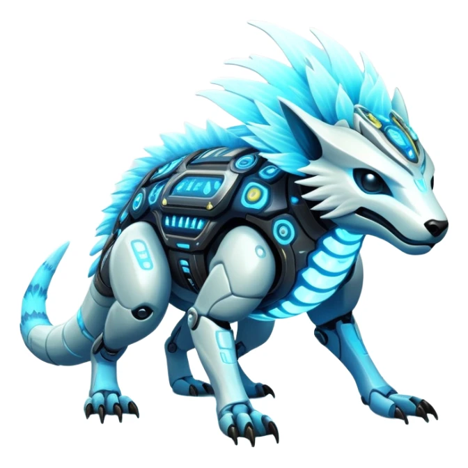  exotic tropical cyber-Protogen-Fakémon-Vernid-creature sticker