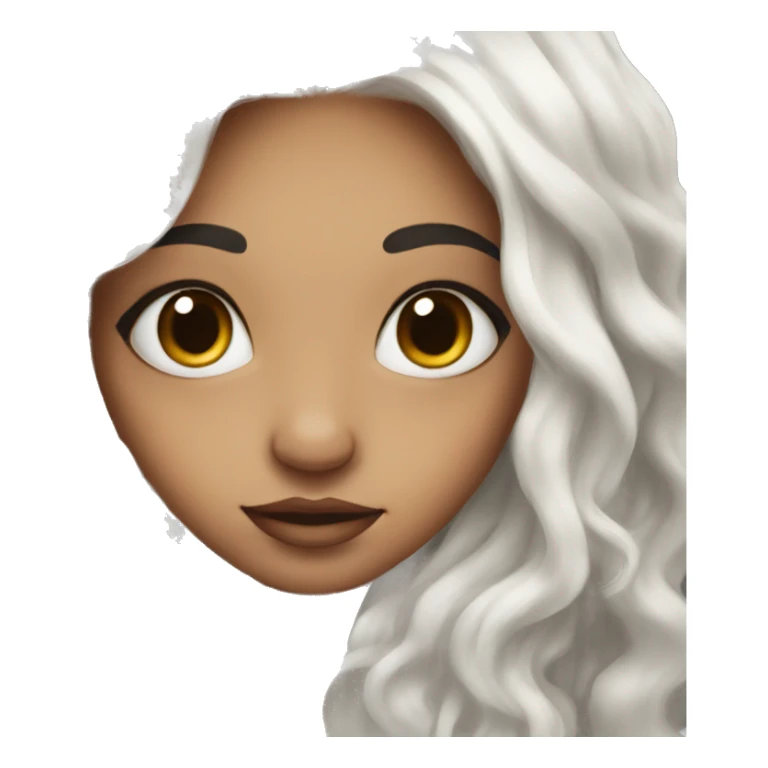 girl with vitiligo and long white hair  sticker