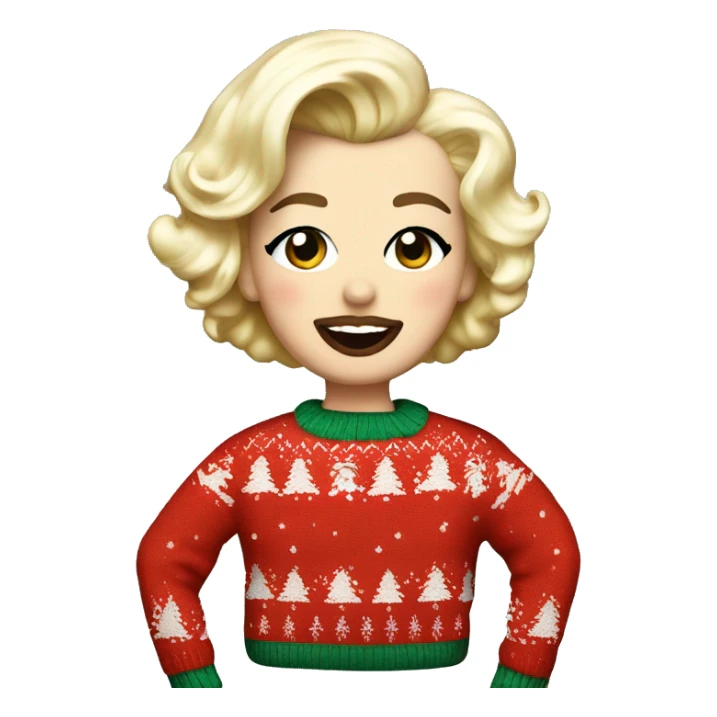 Marilyn Monroe in a Christmas sweater sticker