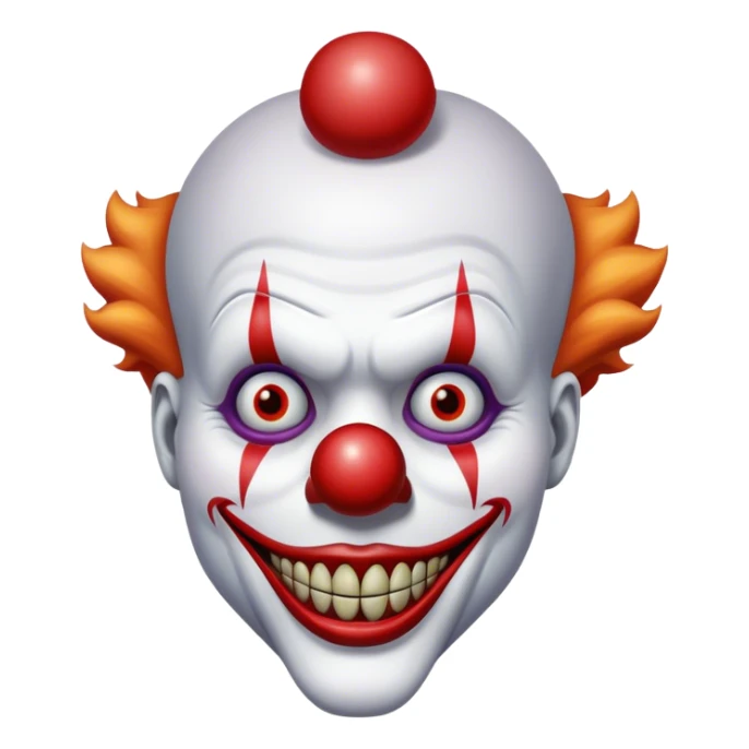 Extremely detailed image of a creepy and terrifying clown  sticker