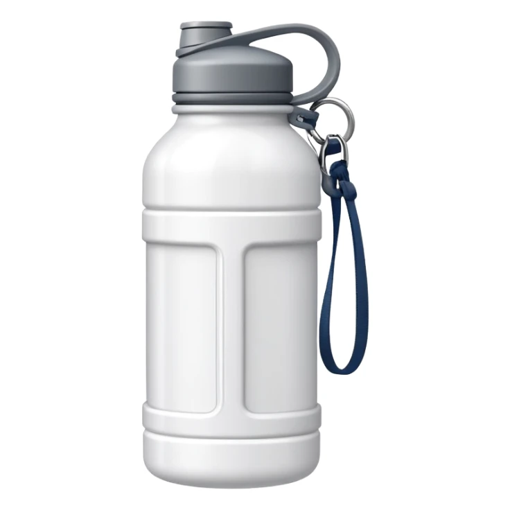 white hiking water bottle canteen with strap sticker