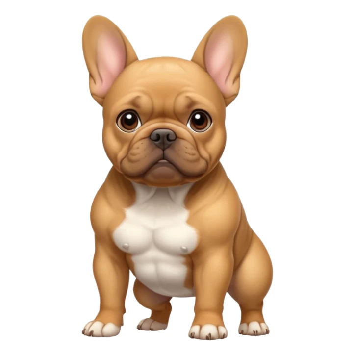 Tan French bulldog sticker