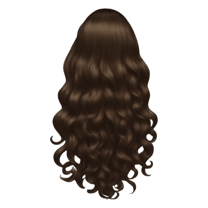 Back of hair, long wavy and brown sticker