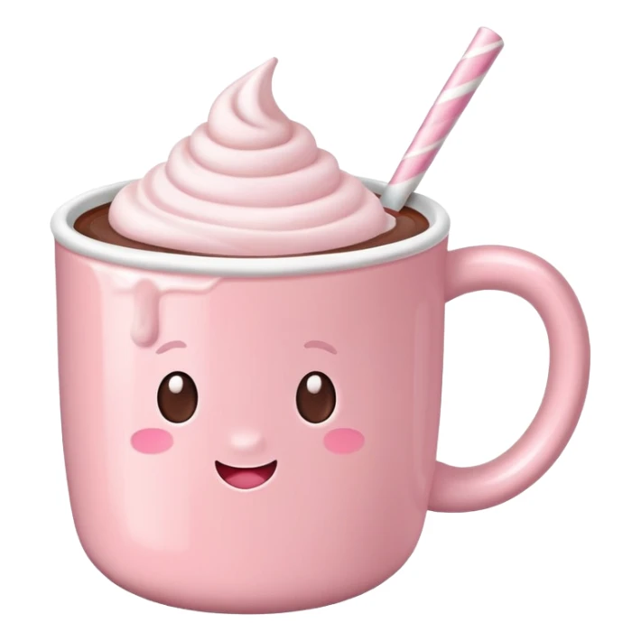 Pastel pink hot chocolate  sticker