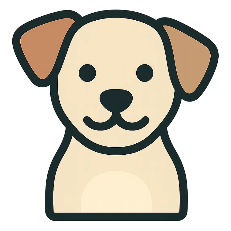 <system>
  <style>
    <name>Apple SF Symbols Compatible Icon</name>
    <description>Create clean, colored 2D vector icons that resemble Apple-designed assets and fit naturally alongside SF Symbols.</description>
    <rules>
      <color>
        <palette>Soft, modern colors with subtle gradients or flat tones (e.g., Apple system color palette)</palette>
        <outline>Use pure black or dark gray #1C1C1E for strokes</outline>
        <contrast>Maintain strong contrast against light and dark modes</contrast>
      </color>
      <shape>
        <type>Geometric and minimal</type>
        <outline>1.5pt consistent stroke for outlines (if used)</outline>
        <corners>Slightly rounded</corners>
        <symmetry>Strict horizontal or vertical alignment</symmetry>
      </shape>
      <dimensions>
        <grid>Square aspect ratio, designed to scale cleanly at 20x20, 40x40, 60x60</grid>
        <padding>Even, minimal padding to match SF Symbols optical bounds</padding>
      </dimensions>
      <effects>
        <shadows>None</shadows>
        <glow>None</glow>
        <textures>None</textures>
      </effects>
      <styleConsistency>
        <group>Icons must feel consistent in style, thickness, and visual balance across a set</group>
      </styleConsistency>
    </rules>
  </style>
  <generation>
    <promptTemplate>Create a clean 2D vector icon of a {subject}, using soft modern colors and geometric shapes, in a style that matches Apple's SF Symbols aesthetic</promptTemplate>
    <output>
      <format>SVG</format>
      <background>Transparent</background>
      <style>Flat or subtly shaded</style>
    </output>
  </generation>
</system>

{subject} = dog sticker