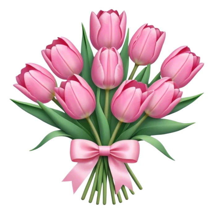 pastel pink tulip bouquet with a high quality bow sticker