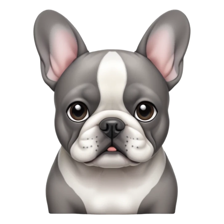 gray and white french bulldog  sticker