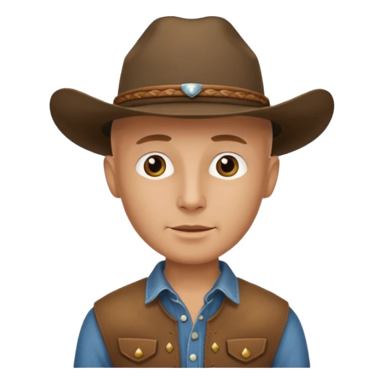 no hair cowboy sticker