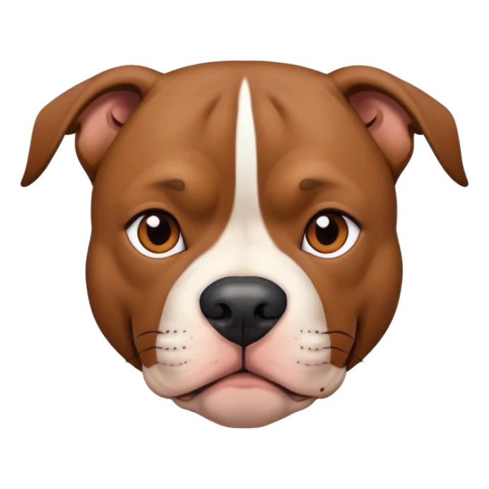 Brown pitbull with brown eyes and black nose. No white on face sticker