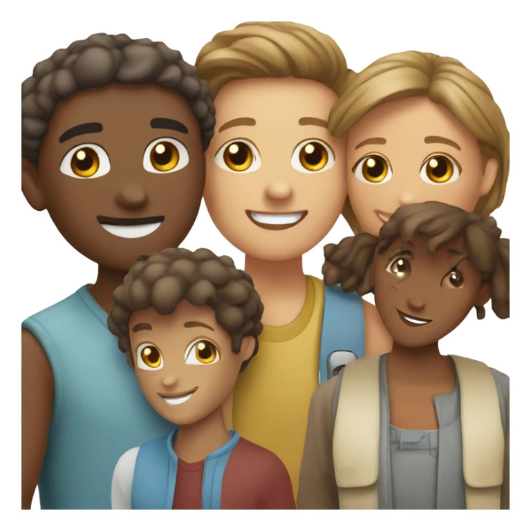 diverse group of happy friends sticker