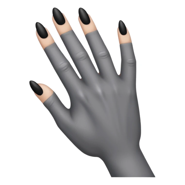 front of a grey colored arm and 5 fingered hand reaching out with black nails sticker