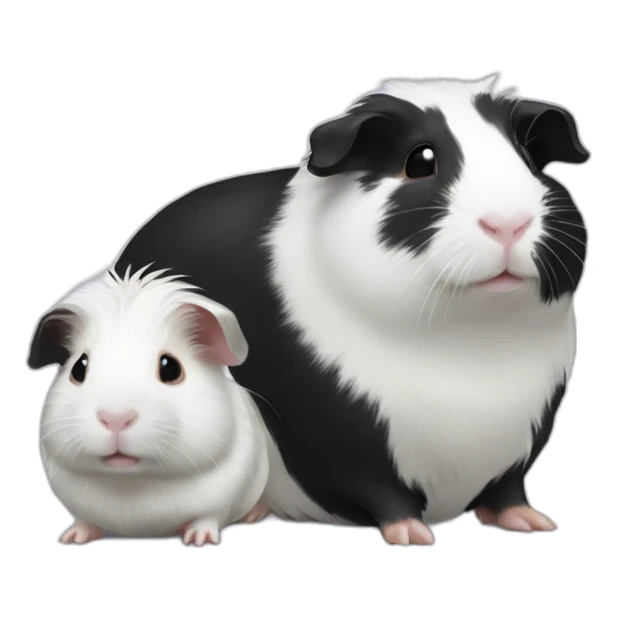 Guinea pig white and black with baby guinea pig sticker