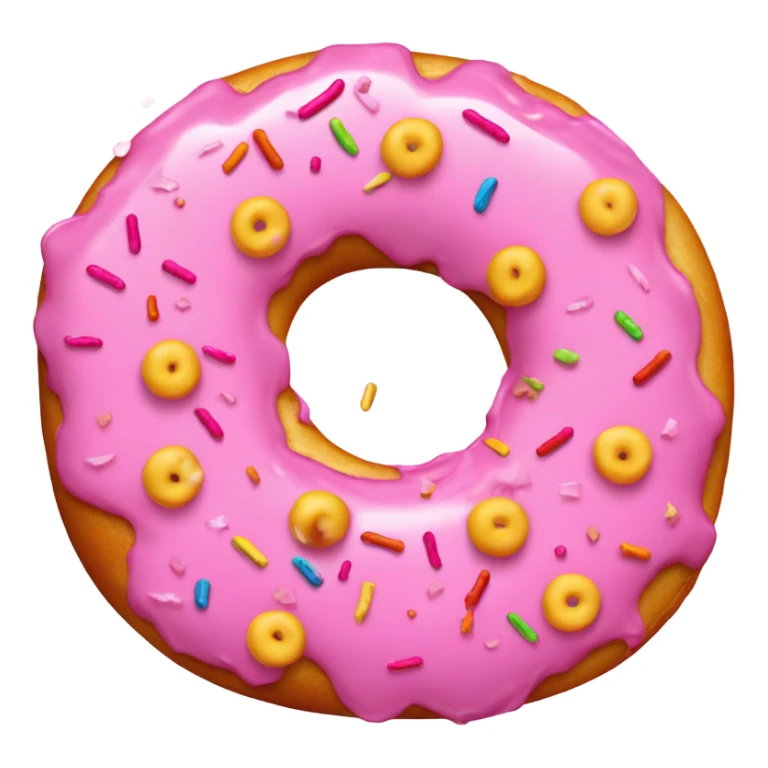 a broken heart, but the heard is a pink sprinkled donut sticker