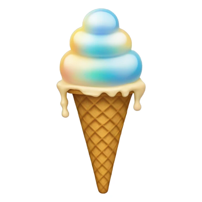 opal Crystal ice cream scoop on gold waffle cone sticker