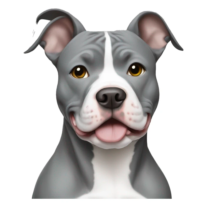 grey and white pitbull with white face  sticker