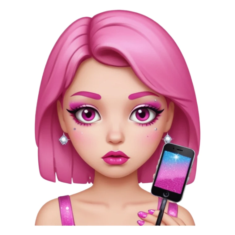 glitter pink girl naughty selfie sticker