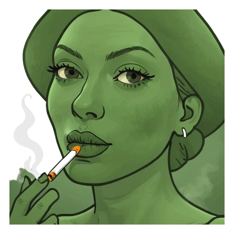 Hot girl smoking marijuana  sticker