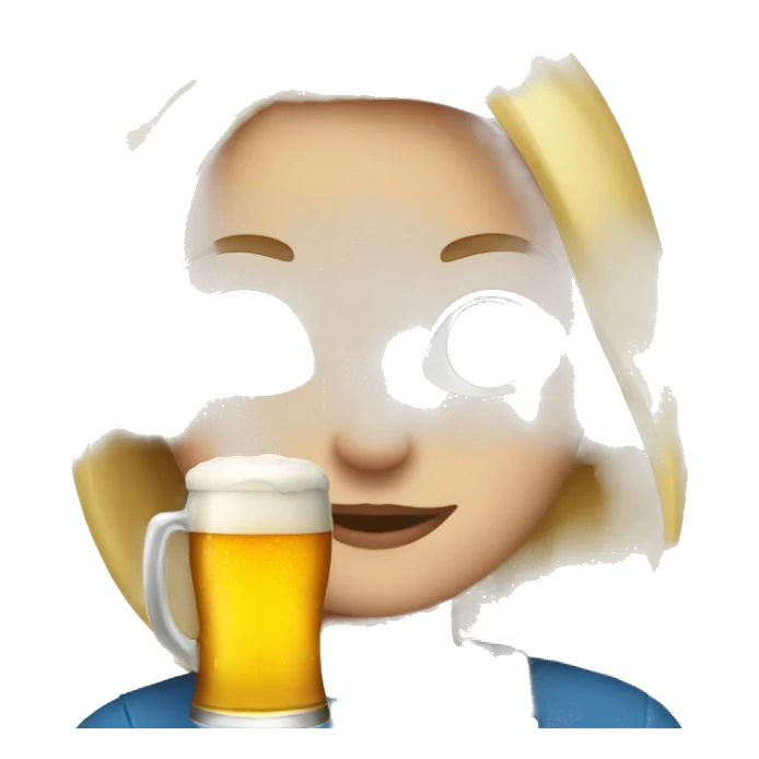 Blondes girl with a beer sticker